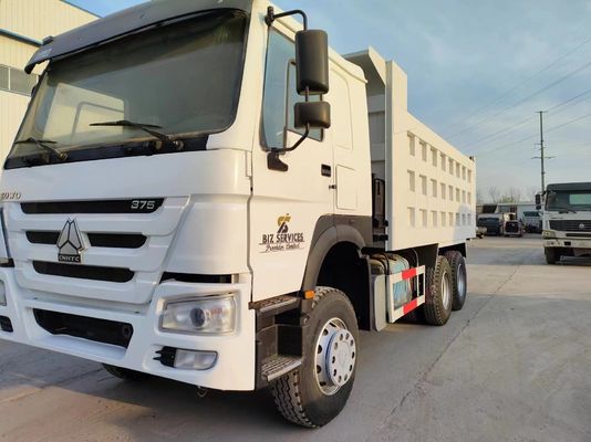 6×4 Front Lifting Style Dump Truck 351-450 PS Gebrauchtwagen Sinotruck HOWO 10wheeler Weiß