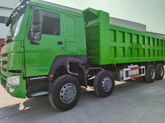 Front-Lifting-Stil 6-8L Motor Kapazität Grüne Farbe Kipp Trucks Gebraucht HOWO 8*4 Dump Truck