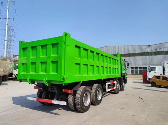 Front-Lifting-Stil 6-8L Motor Kapazität Grüne Farbe Kipp Trucks Gebraucht HOWO 8*4 Dump Truck