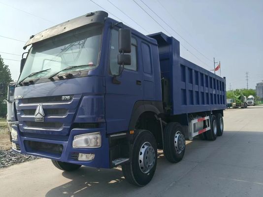 Gebraucht HOWO Tipper Truck 8X4 Dunkelblau Euro3 für Schwerlastmüll im Stadtbau