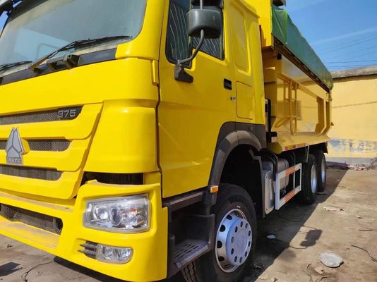 6*4 Gelber U-Typ-Tipper-Lkw Rechtsfahrer Baugräser HOWO Sitzplätze ≤5
