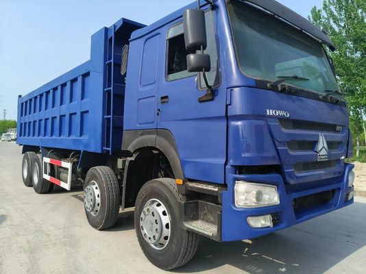 Blauer Gebraucht-Sinotruk HOWO 8*4 Abstoßwagen mit 6-8L-Motorkapazität und Rechtssteuerung