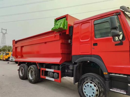 6-8L Motorkapazität Gebraucht HOWO Müllwagen 12 Reifen Kipper Trucks 6X4 in Rot