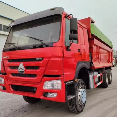 6-8L Motorkapazität Gebraucht HOWO Müllwagen 12 Reifen Kipper Trucks 6X4 in Rot